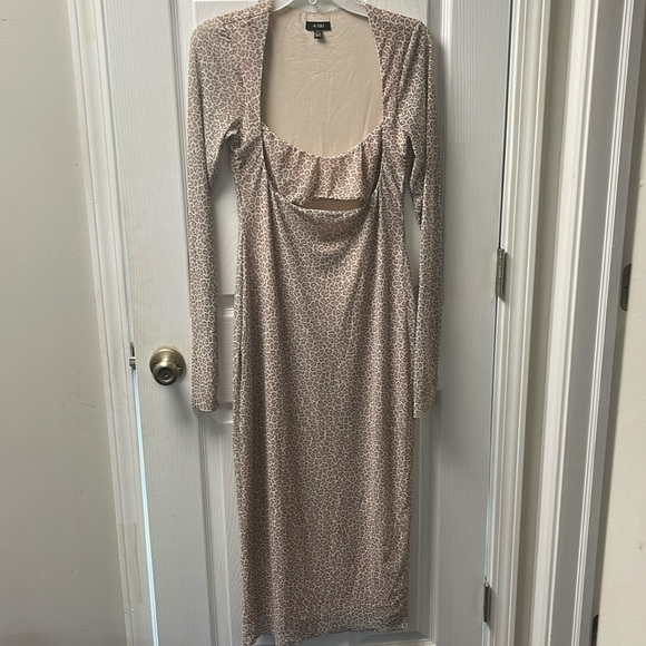 AFRM KELLEN DRESS IN FEMME LEOPARD PRINT SIZE MEDIUM - Picture 1 of 6